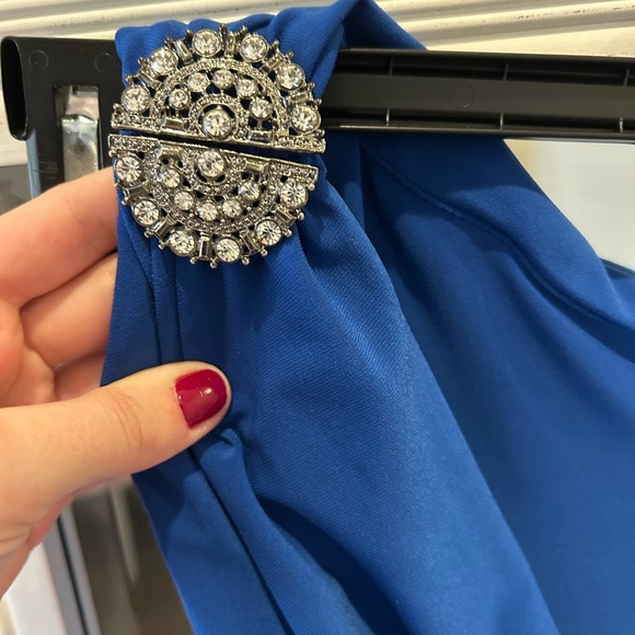 Lauren Ralph Lauren One-Shoulder Royal Blue Dress - Picture 5 of 7